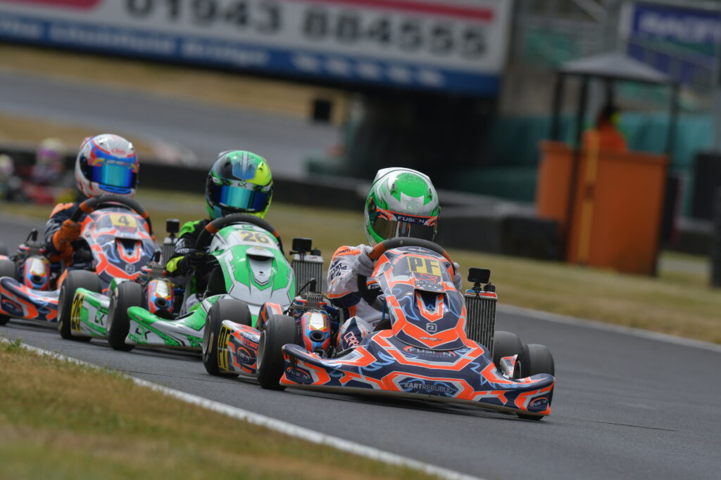 Fusion Motorsport kart on track during TVKC PF International heats