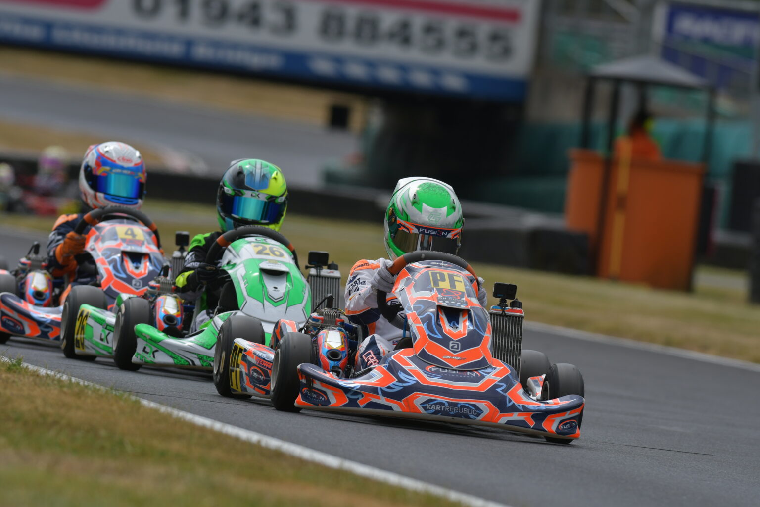 Fusion Motorsport kart on track during TVKC PF International heats