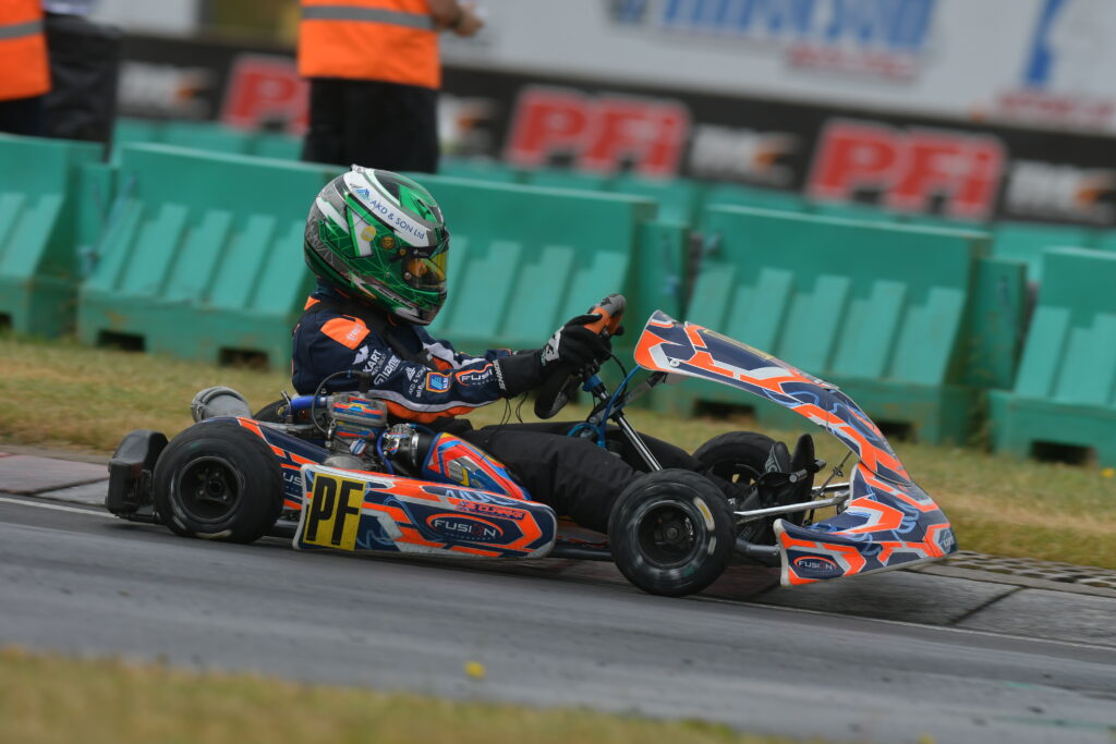 George Clark racing at TVKC PF International in dry conditions
